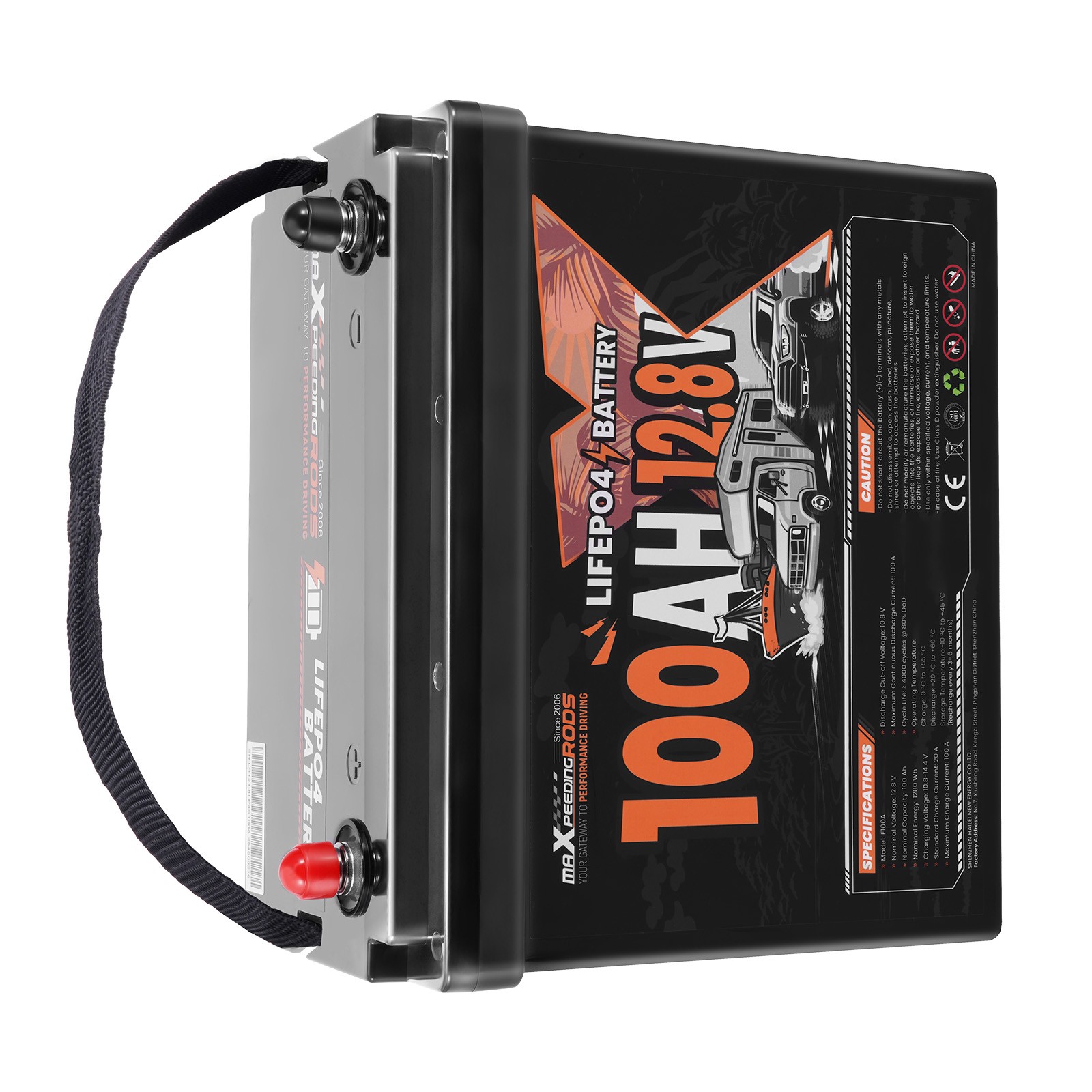 Caravan Battery 12V 100Ah LiFePO4, Low Temp Cutoff BMS, Expandable 20.48kWh