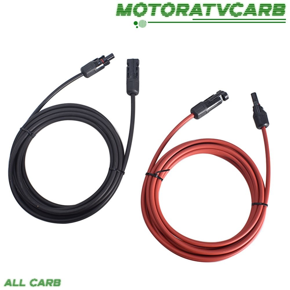ALL-CARB 12 AWG 15 FT Black + Red Solar Panel Extension Cable Wire Connector