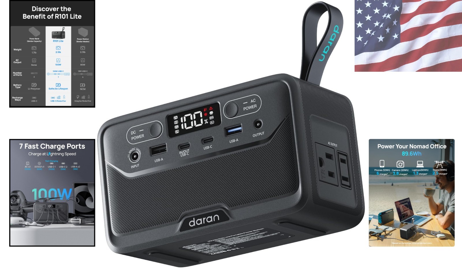 TSA Approved 100W Portable Generator – Safe, Durable & Lightweight Power Supply