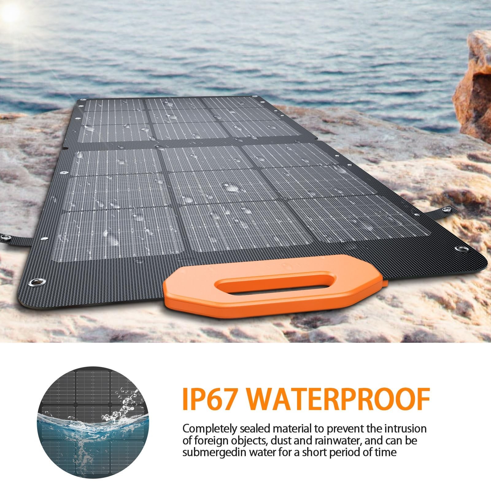 GRECELL Solar Panel 100W for Power Station Portable Solar Panel with MC-4 Fas…
