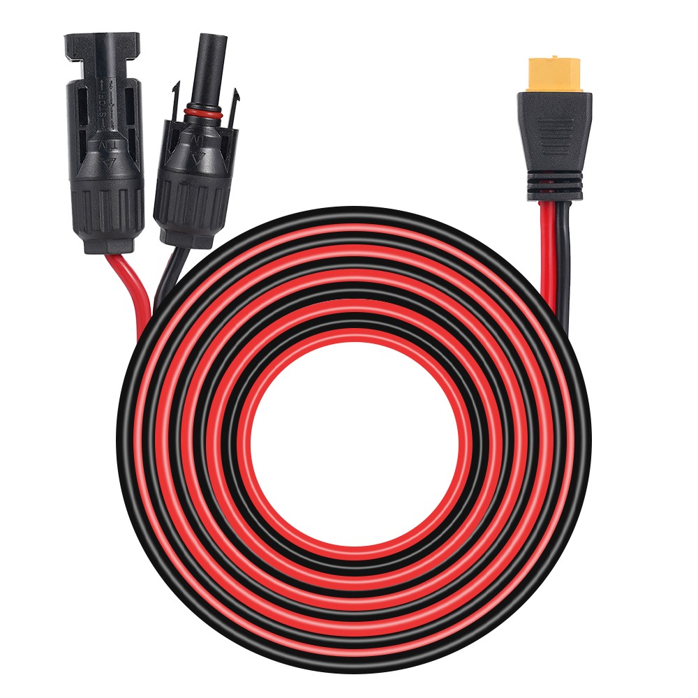 12 AWG 20 ft XT60 Female to Solar Connector Solar Panel Extension Charging Cable