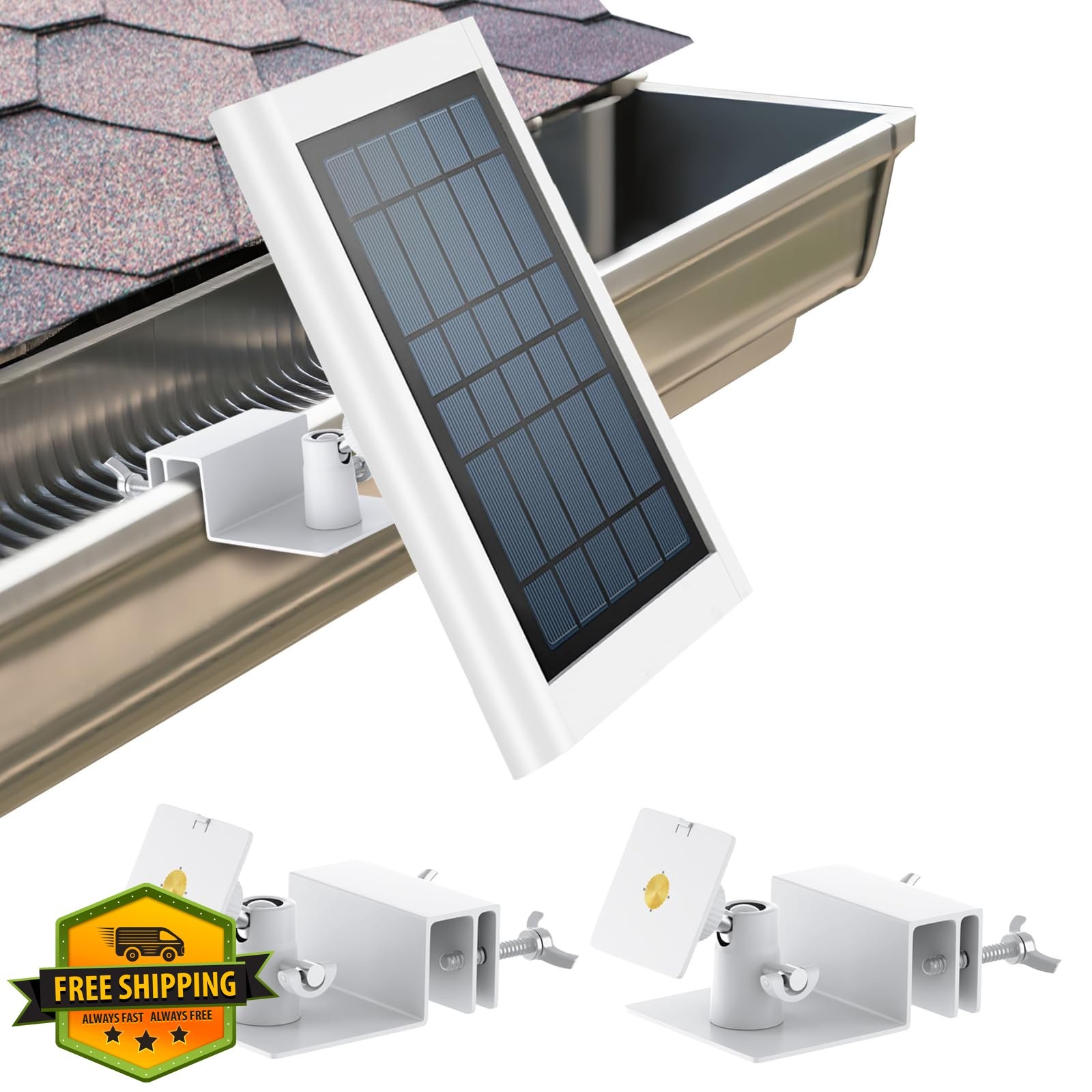 ALERTCAM Gutter Mount Solar Panel Bracket White
