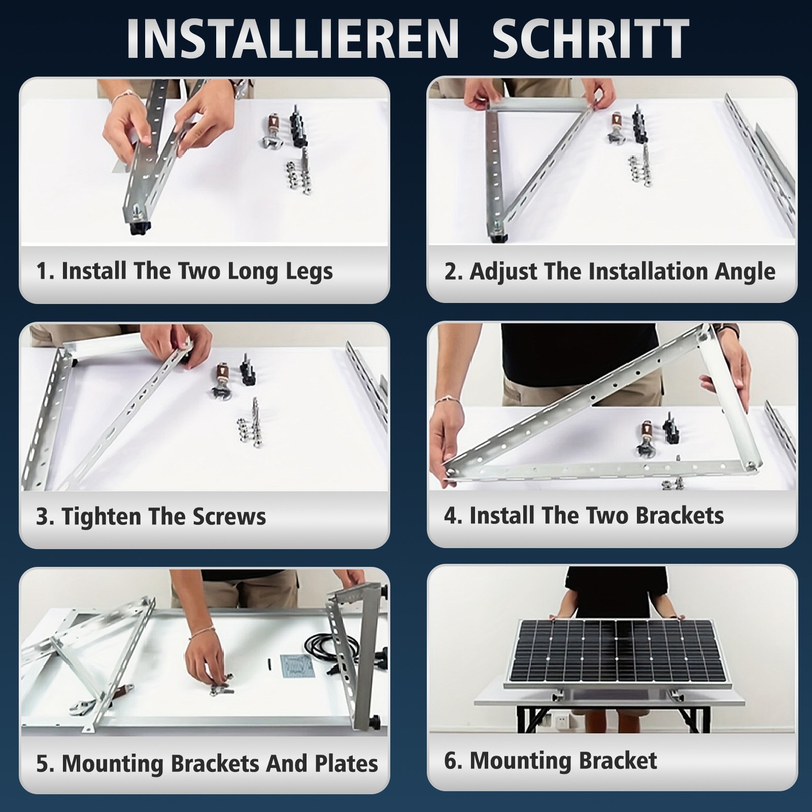 45in Adjustable Solar Panel Mounting Bracket Kit Ground Multifunction