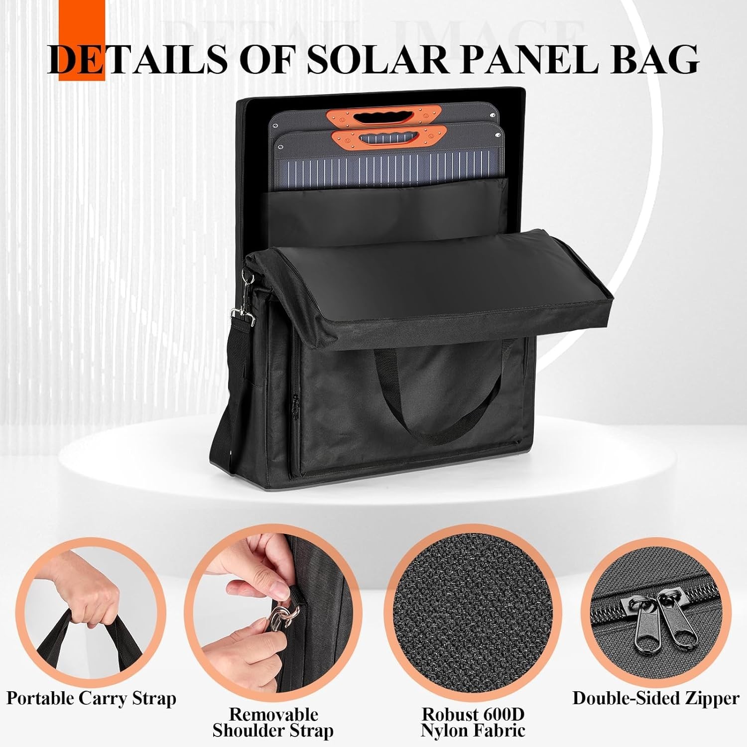 Solar Panel Carrying Case – Heavy Duty Padded Storage Bag for Jackery SolarSaga