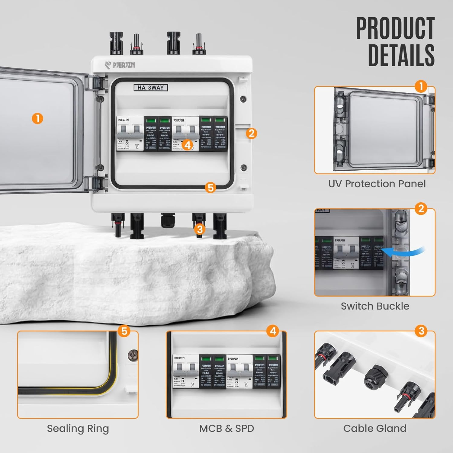 Solar Combiner Box (1 in 1 Out/2 in 2 Out/3 in 3 Out/4 in 4 Out) PV Combiner Box