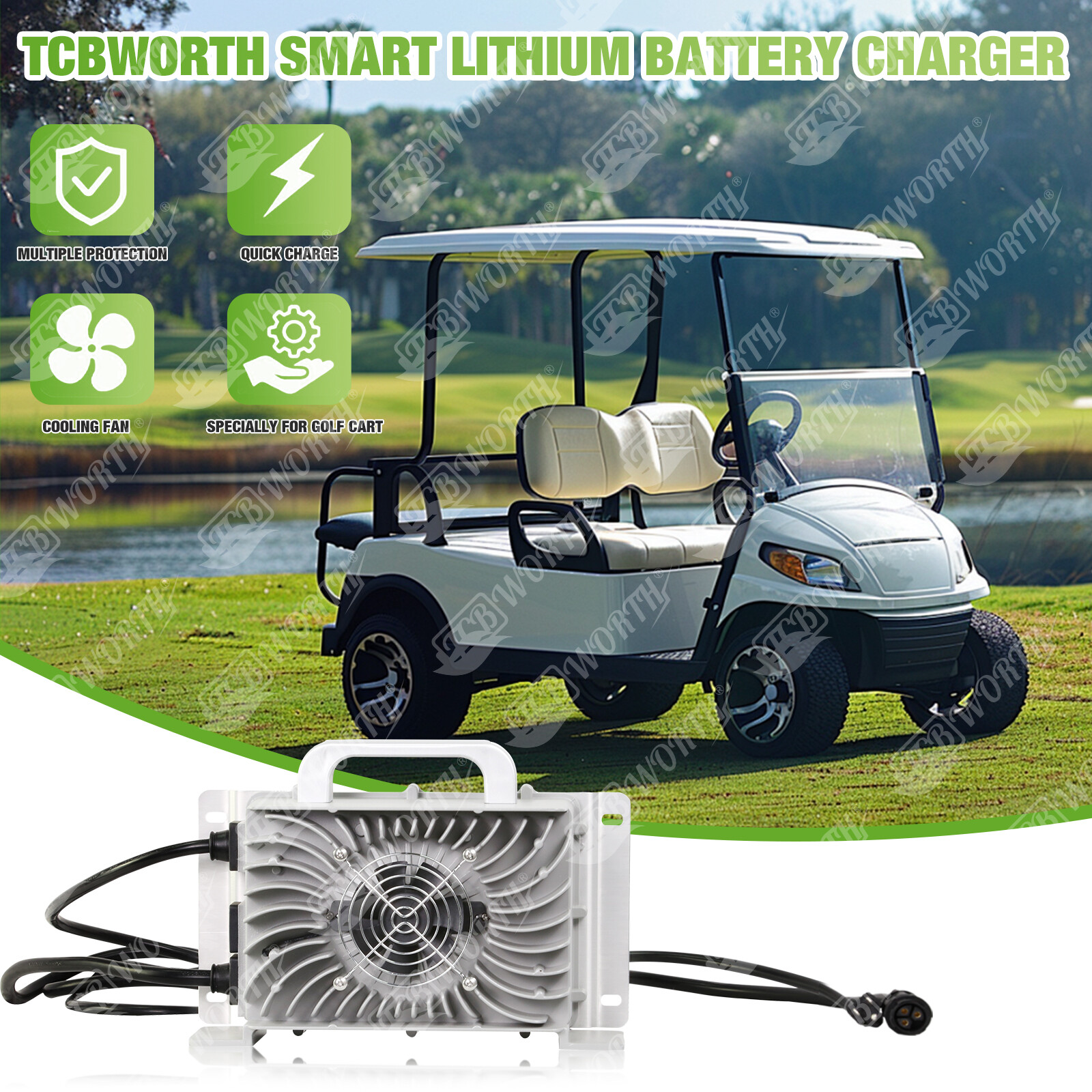 36V 100Ah Golf Cart Lithium LiFePO4 Battery 200A BMS Deep Cycle 10Years-Lifetime