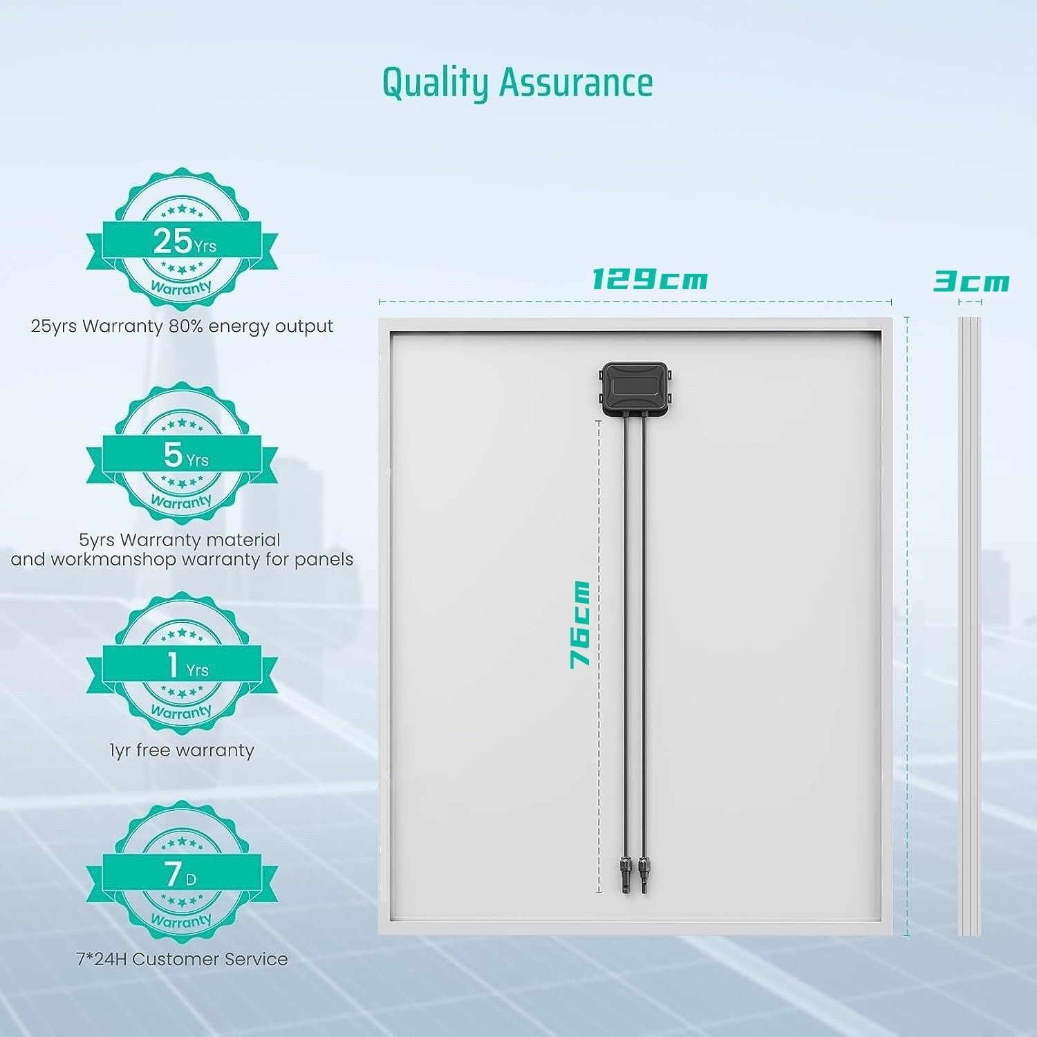 200W Watt Mono Solar Panel 12V Charging Off-Grid Battery Power RV Home Boat Camp