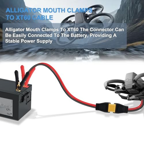 XT60 to Alligator Clip Cable 12AWG 30A XT60 Female to Alligator Clips 3 m/10 ft