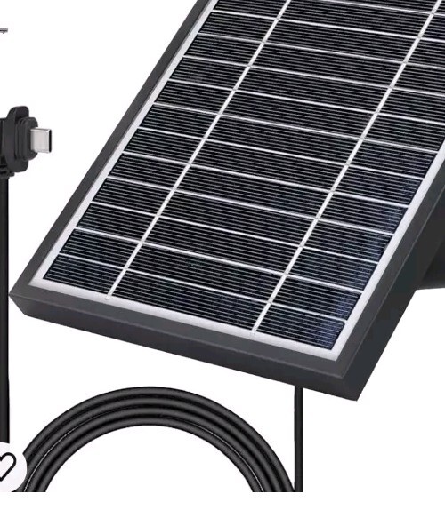 iTODOS Solar Panel w 90° USB-C for Blink XT & Blink XT2 & Other Makes & Models
