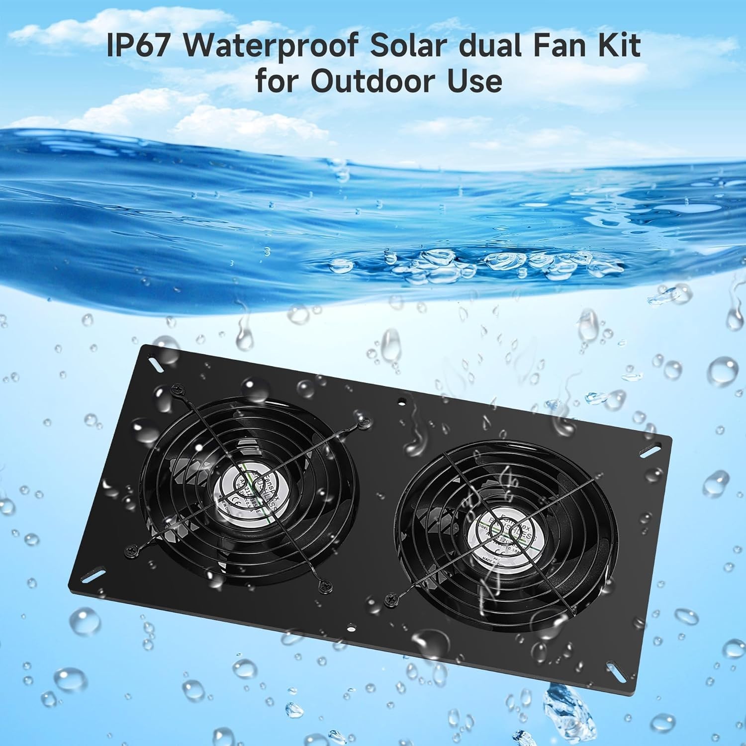 Solar Dual Fan Kit with Battery Backup