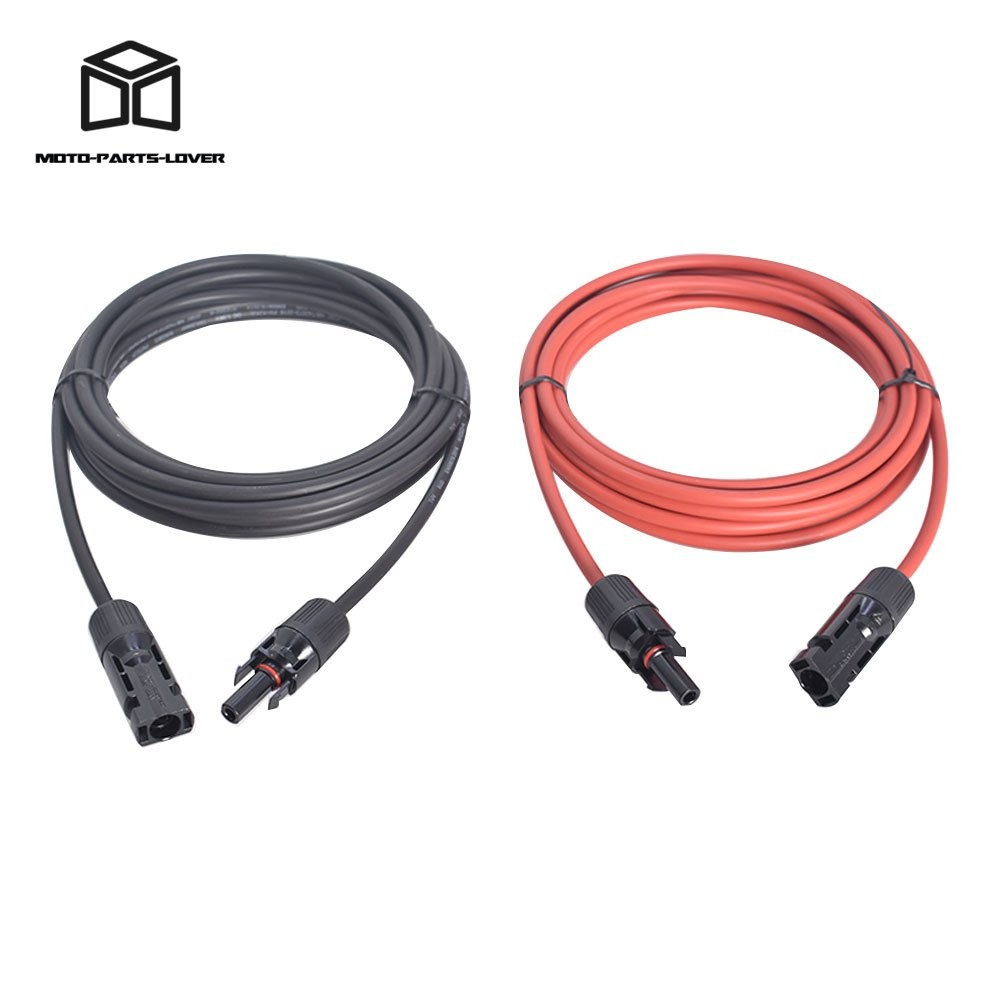 1 Pair 10 Feet Black And Red Solar Panel Extension Cable Wire Connector 12AWG