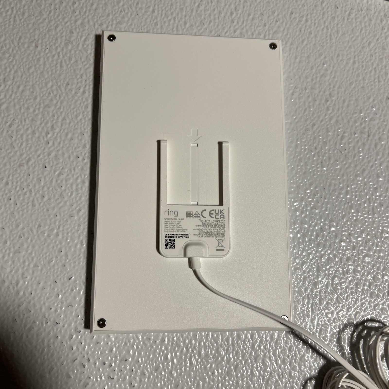 Two (2) ring Small Solar Panels ~ Second Generation ~ USB-C, 5 V cc 1.9W ~ White