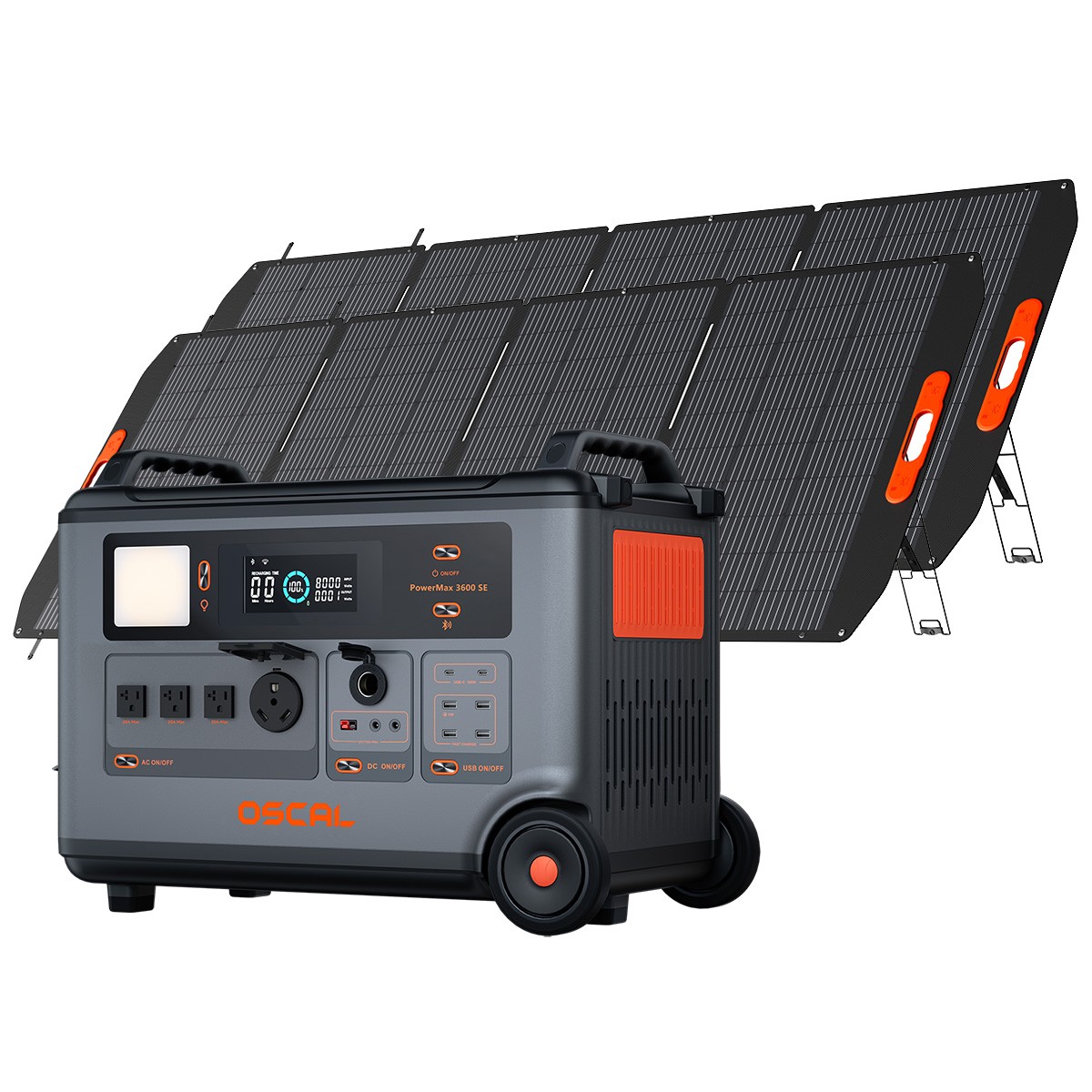Blackview OSCAL PowerMax 3600W Portable Power Station 3600Wh 2x 400W Solar Panel