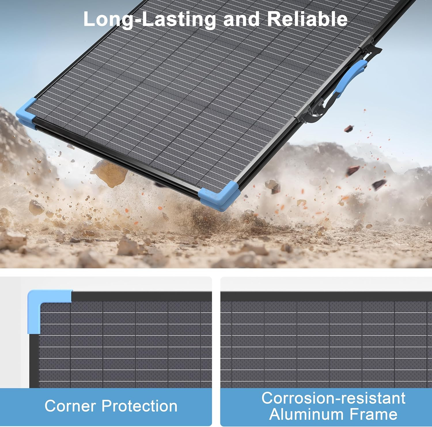 220W Bifacial Portable Solar Panel for Power Station, 23.5% High Efficiency ETFE