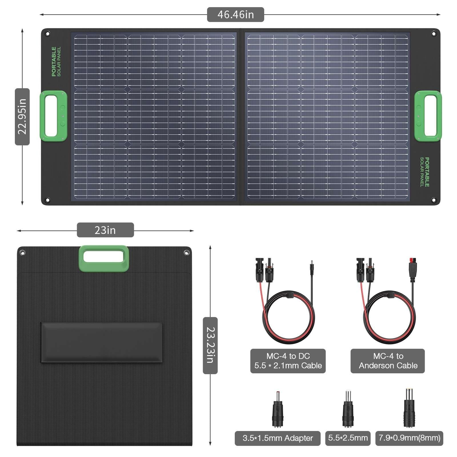 100W Portable Solar Panel 20V Foldable Charger for Power Station Camping RV Kit
