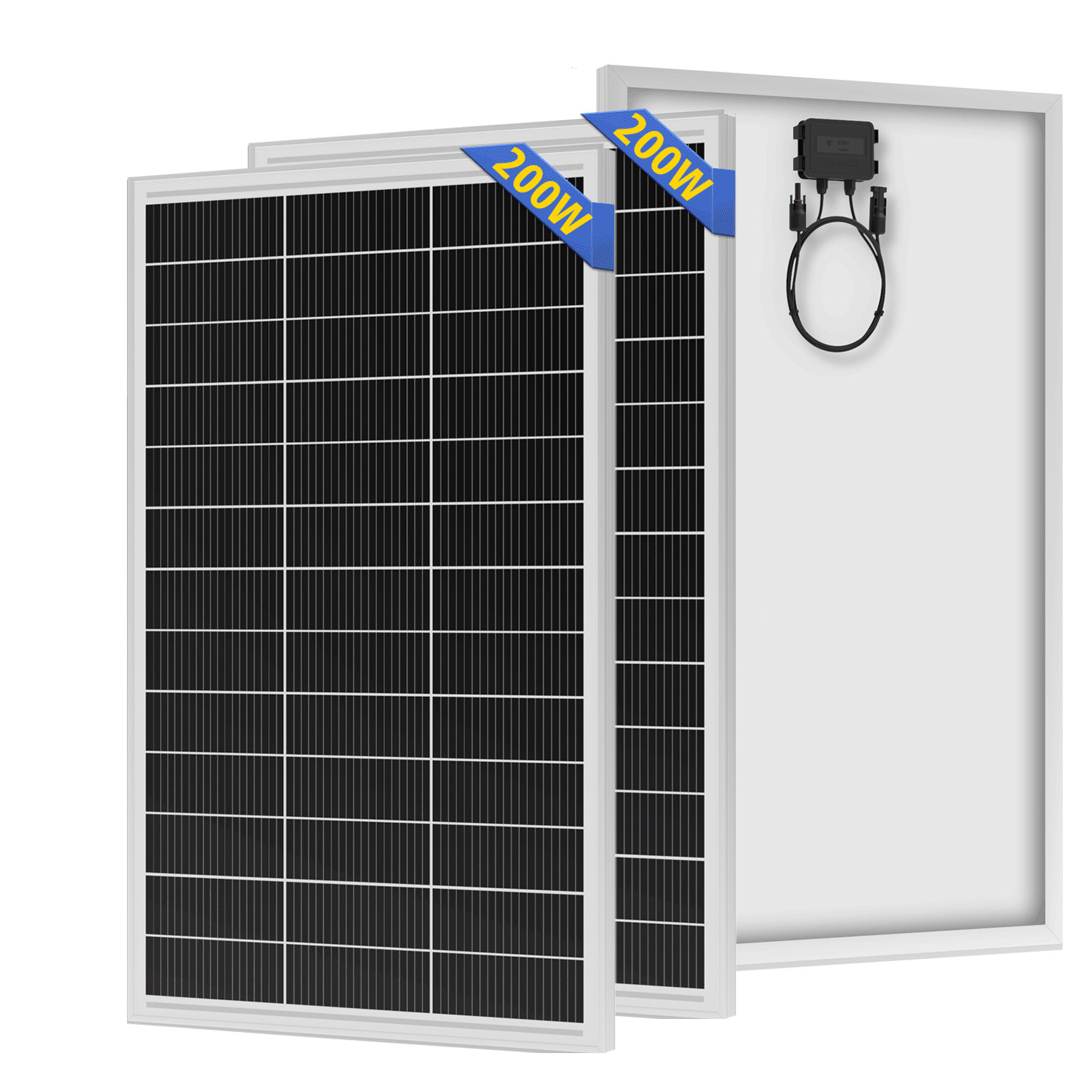 400W Solar Panel 12V Battery Charger (200w*2) 18BB N-Type RV Car Home Off-Grid