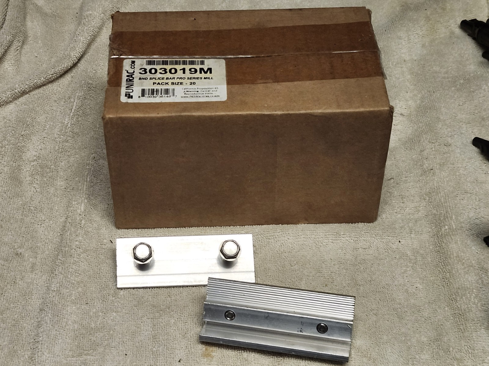 Lot of 20 Unirac 303019M Solar Mount BND Splice Bar Pro Series Mill New in Box