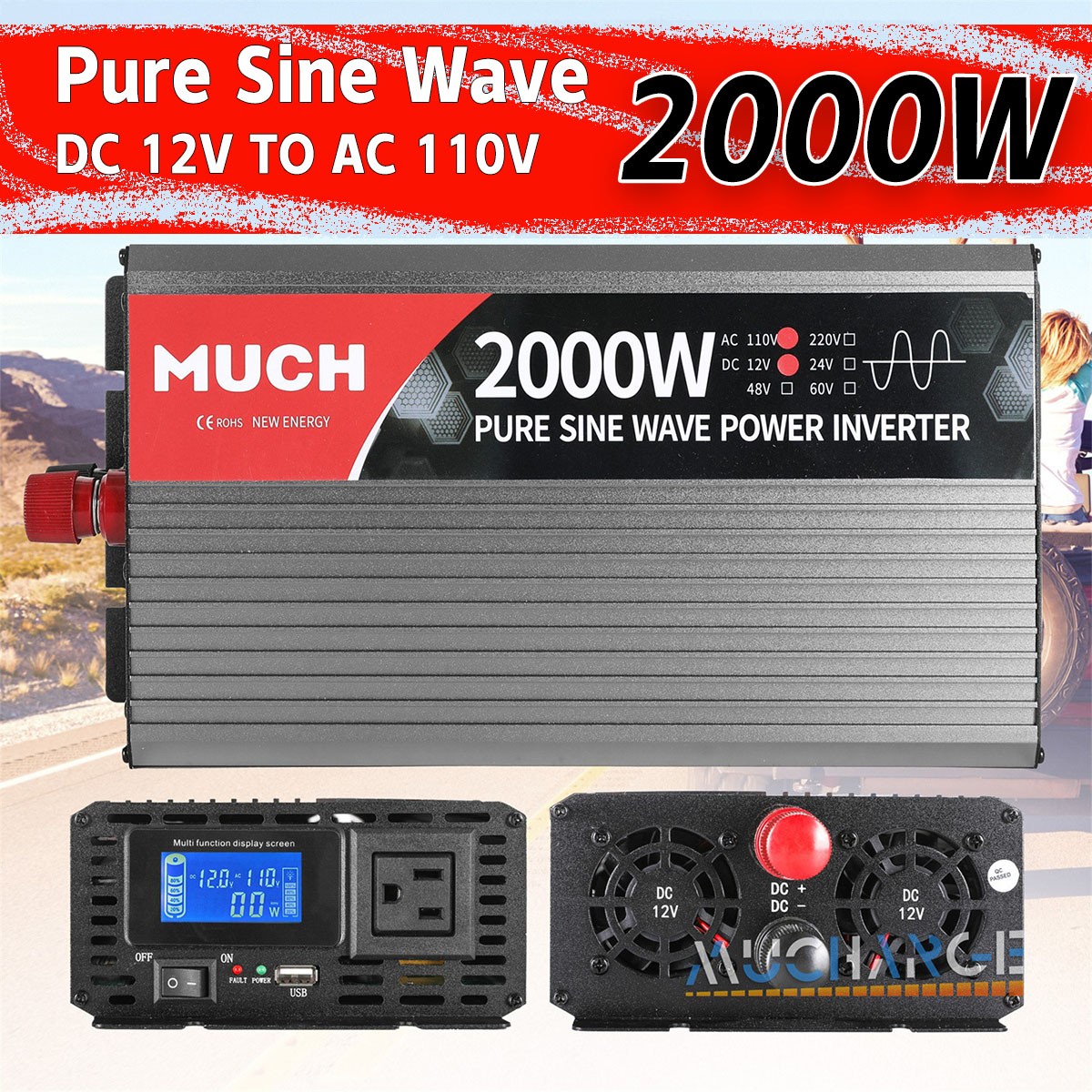 400W Mono Portable Flexible Solar Panel Kit Inverter 12V Battery Charger