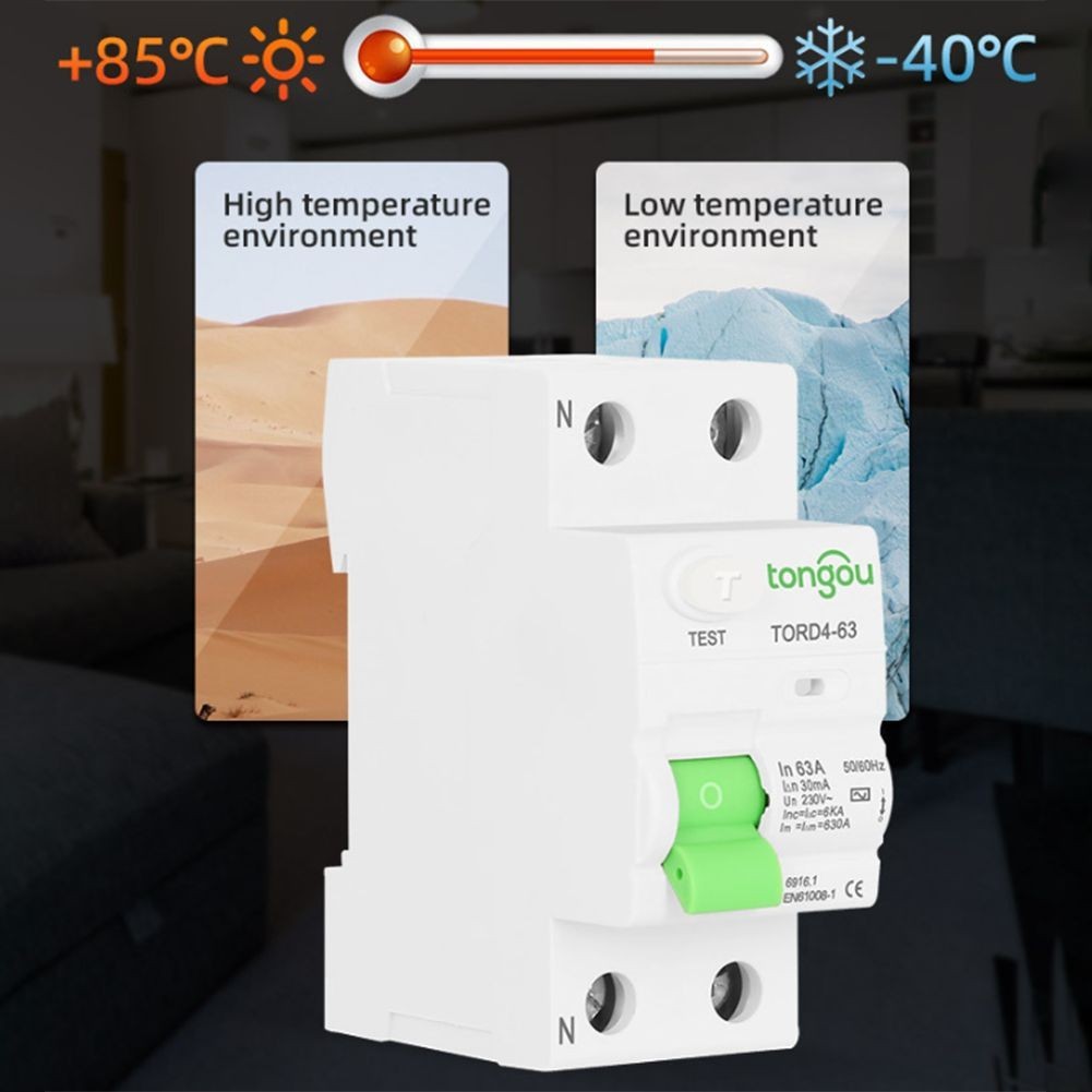 Versatile Type AC Circuit Breaker 2P 63A 30mA for Industrial and Commercial Use