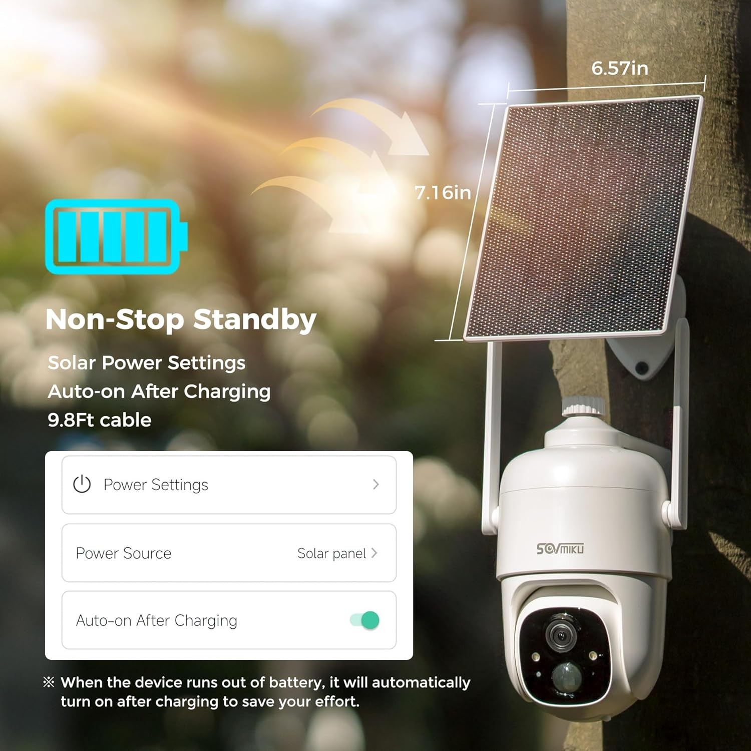 SOVMIKU 2CQ1 AI 2K Solar Security Camera Wireless Outdoor, Battery Powered,Two W