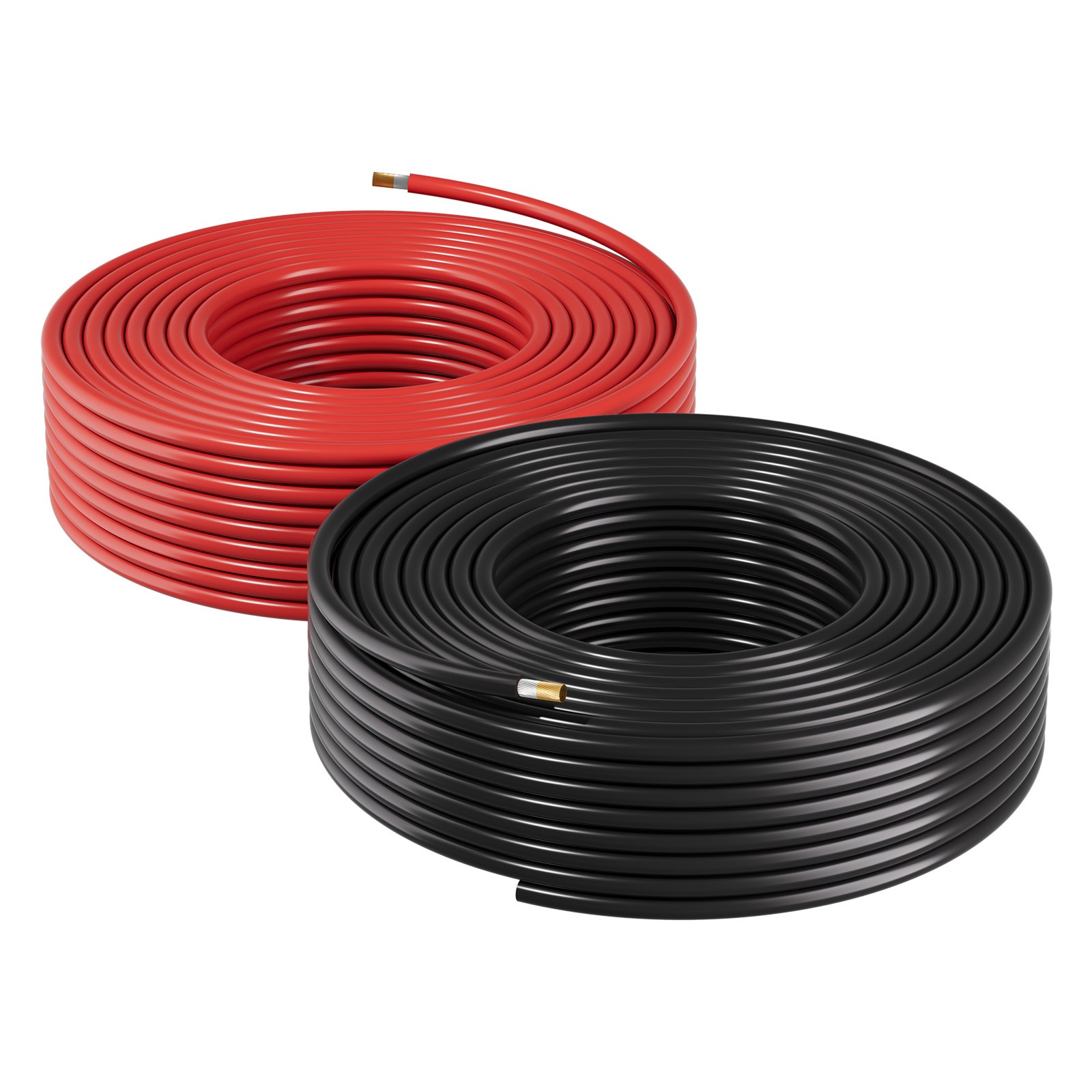 VEVOR Solar Panel Wire 50 ft Black + Red 10 AWG Tinned Copper Extension Cable