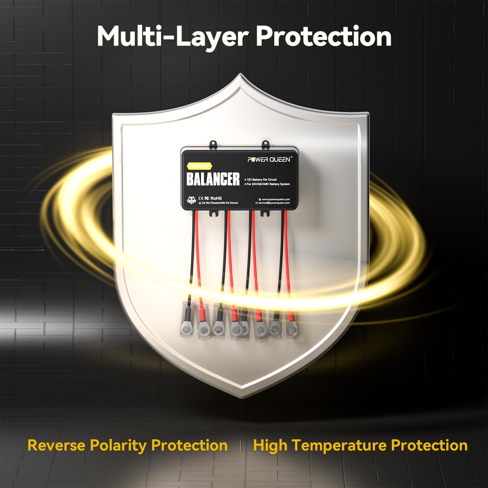 Battery Balancer 48V (4 * 12V) Battery Equalizer for 24V/36V/48V Batteries Ba…