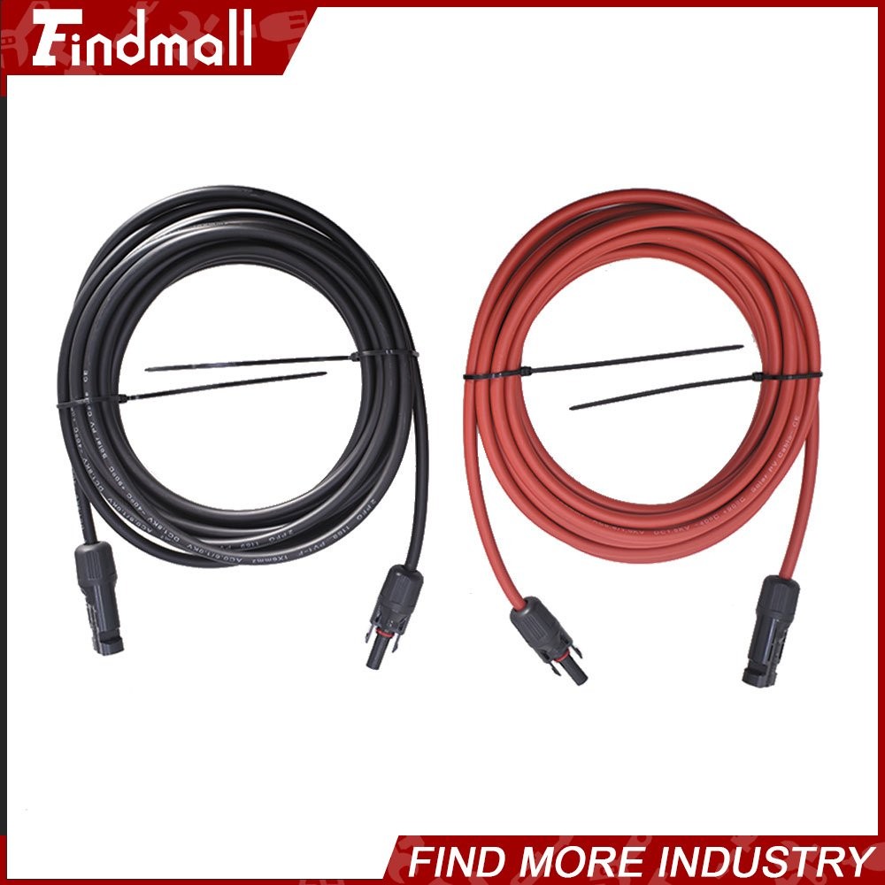 Findmall 1 Pair 20FT Solar Panel Extension Cable Wire Connector 6mm²/10AWG