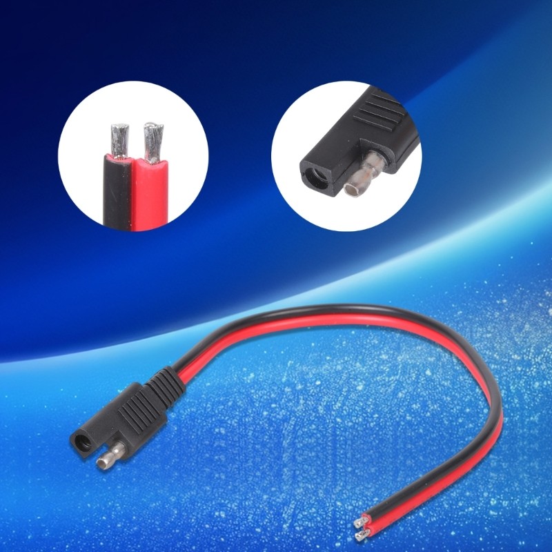 SAE to 2Pin Wire 14AWG Heavy Duty Construction Compatible for DC12/24V Systems