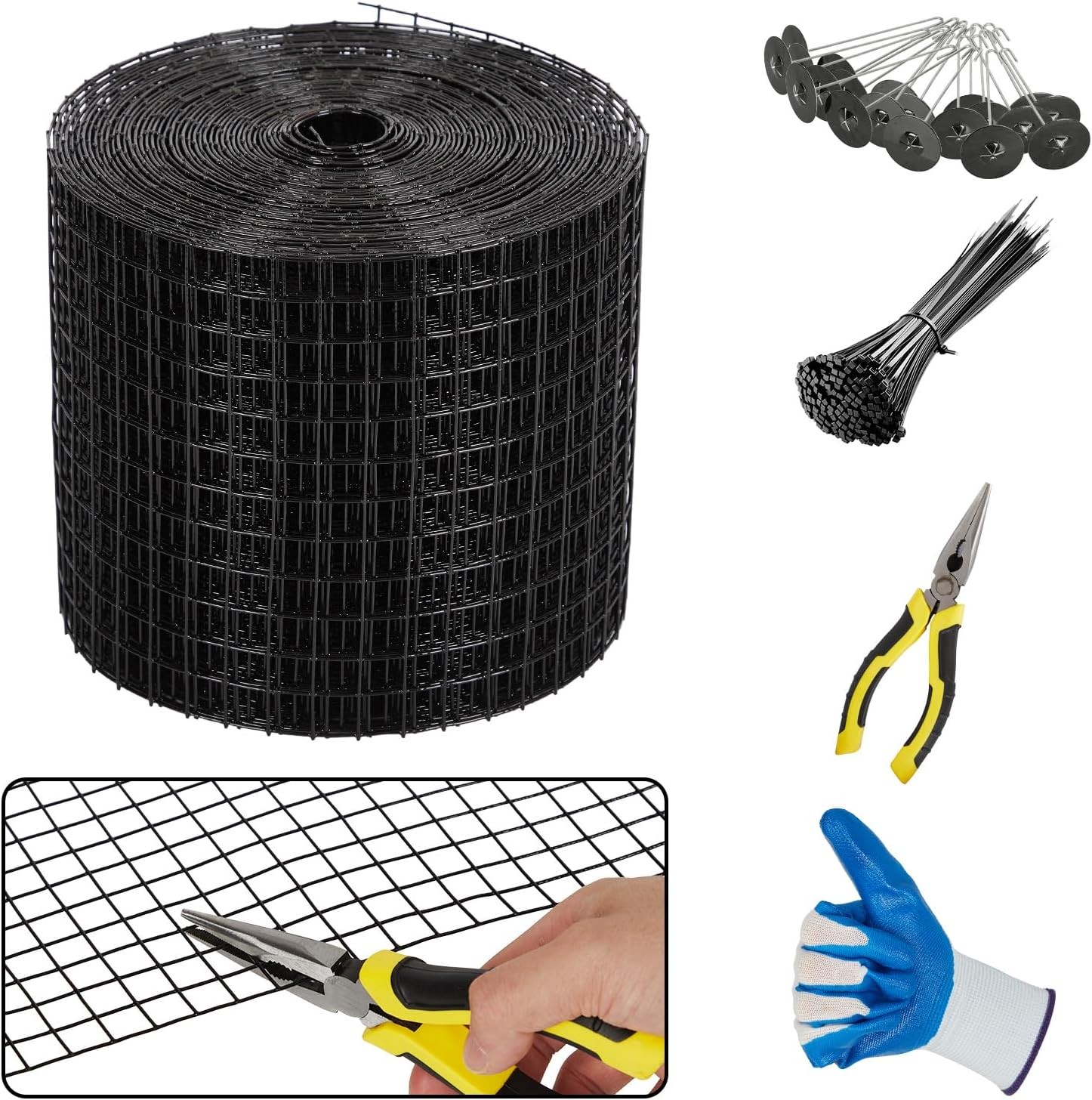 6 in x 50/100/120 ft Solar Panel Bird Guard Mesh Roof Protection with Fasteners