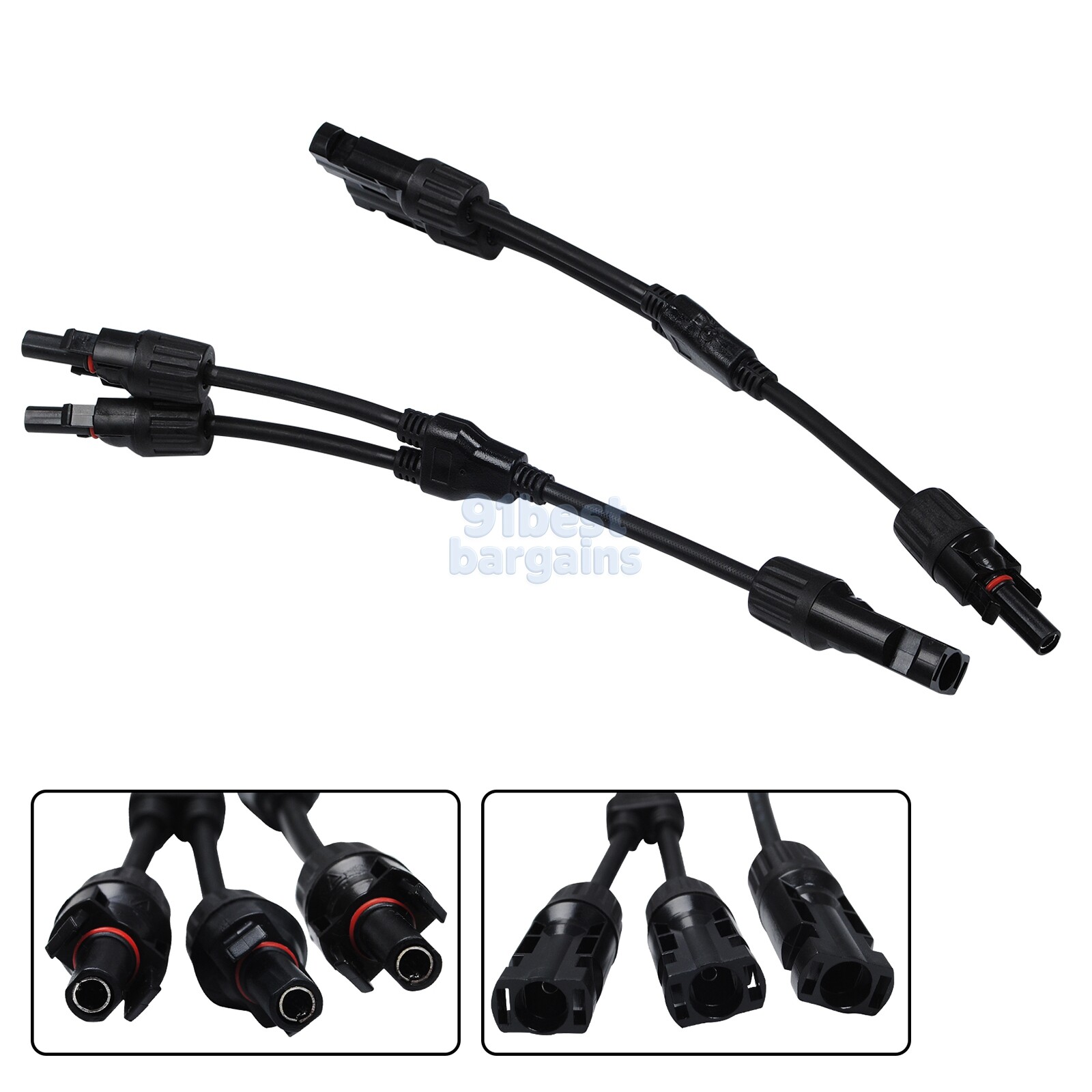Solar Panel Y Branch Cable Connection Waterproof Adapter Connector Extension