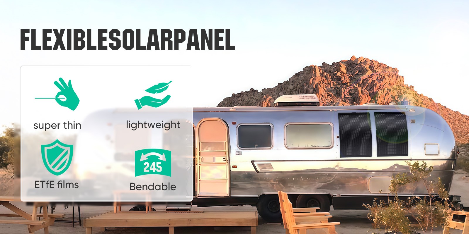 600W Flexible Solar Panel Mono 12V Portable Power Camping Home RV Battery Charge