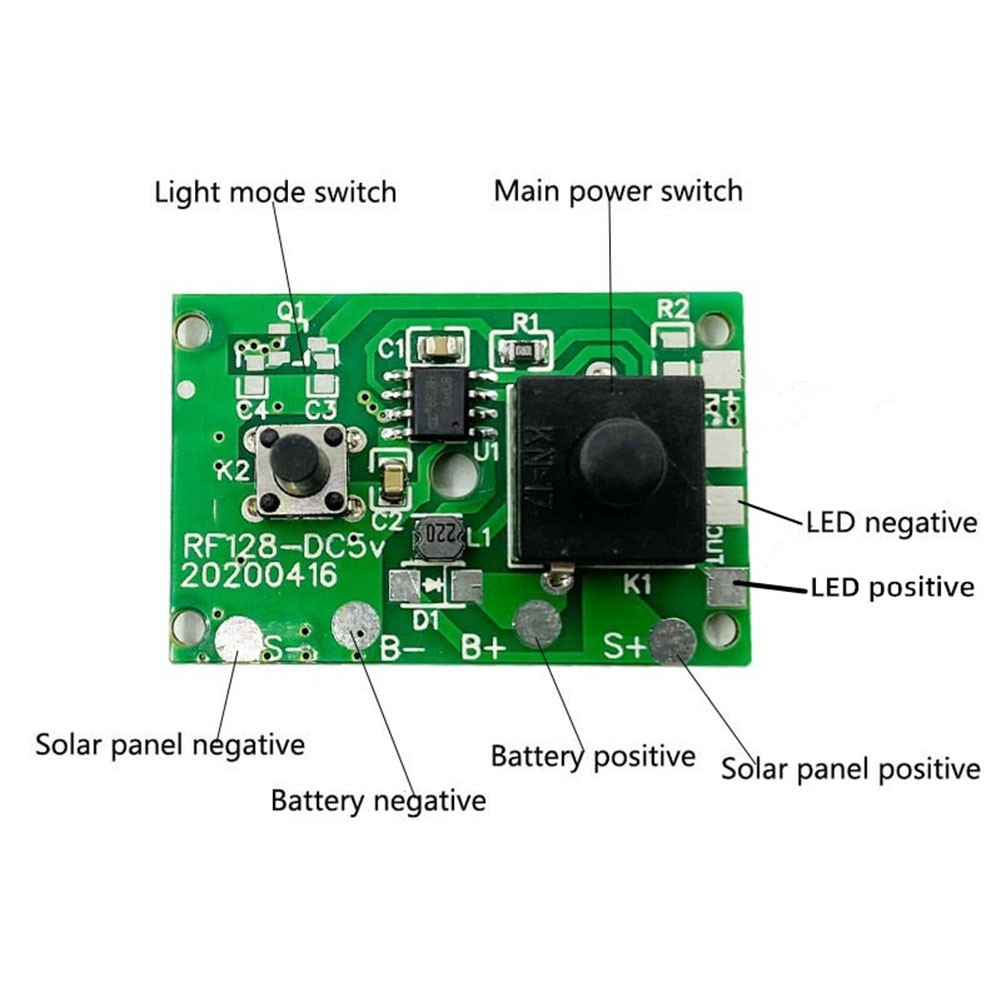 1 2V Solar Light String Circuit Board with Clear Installation Instruction
