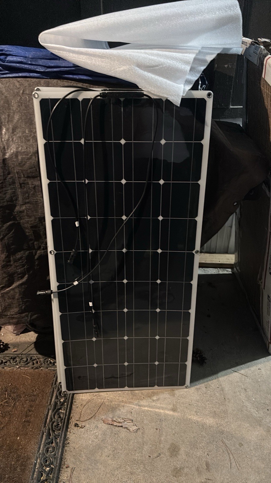 Monocrystalline Solar Panel Black 12V Off-Grid Outdoor Rigid Weather Resistant