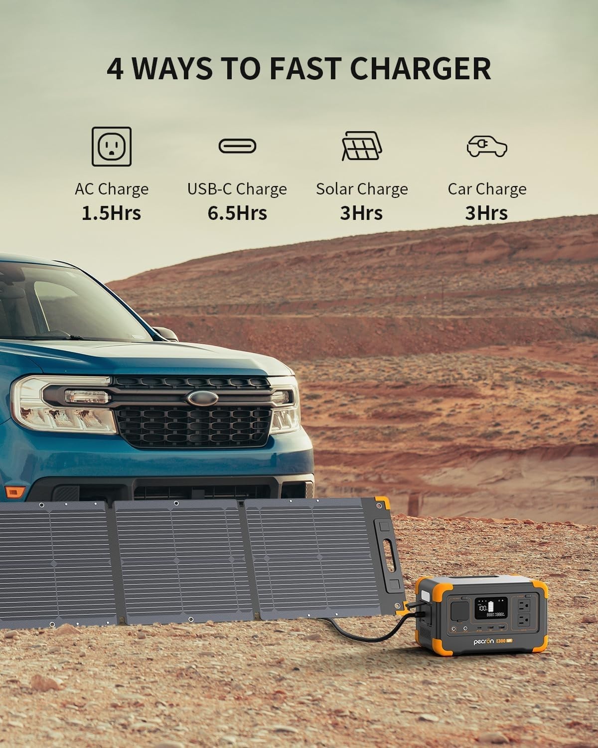 Compact E300LFP Power Station – Fast Charge 288Wh for All Your Essential Devices