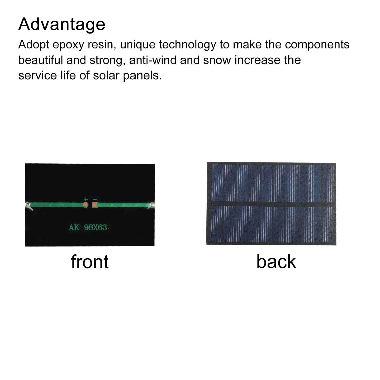Mini Solar Panel Cell 5V 175mA 0.875W 98mm x 63mm for DIY Project Pack of 1