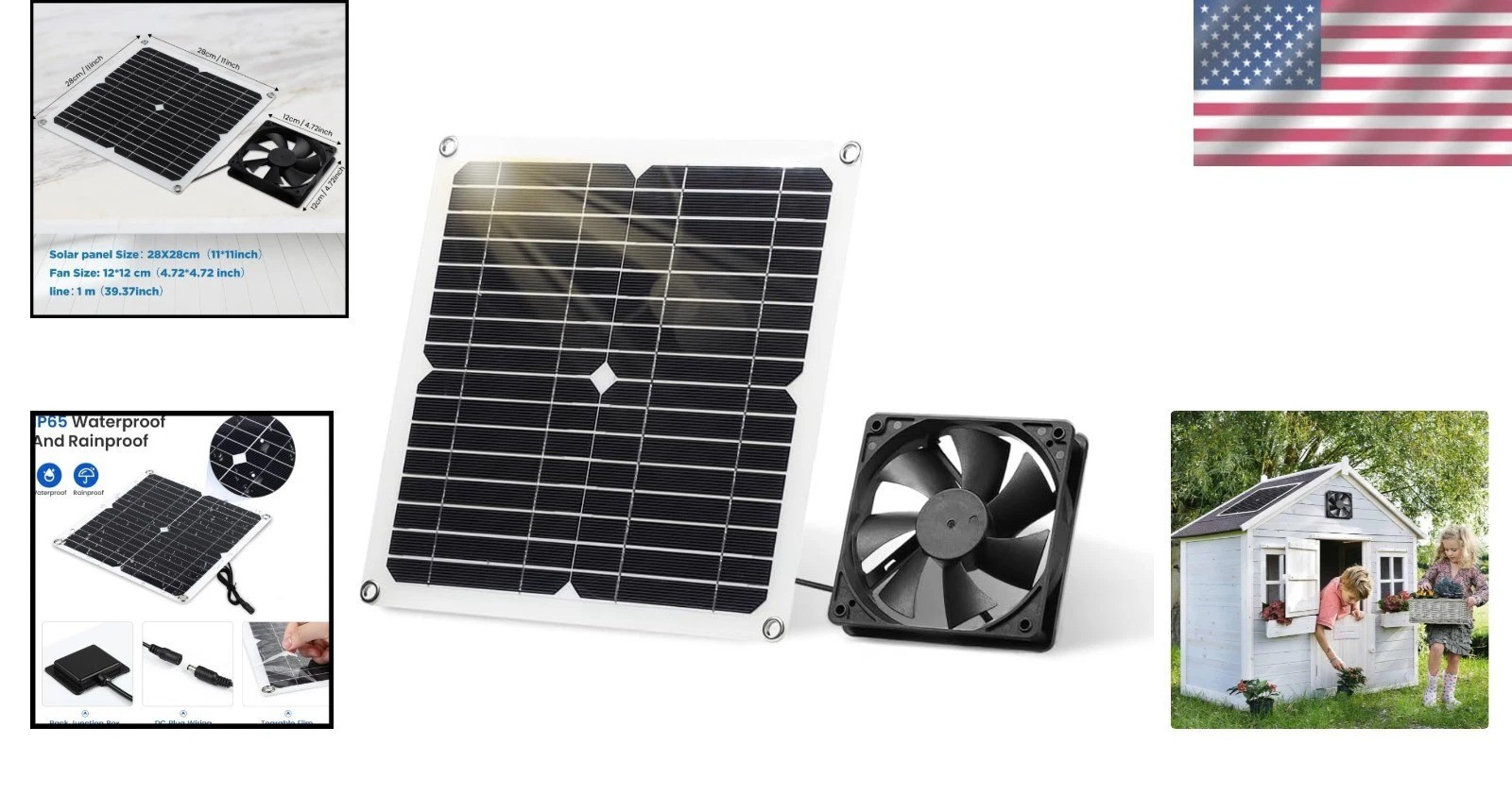 Weatherproof Solar Panel & DC Fan Kit for Effective Airflow & Odor Control