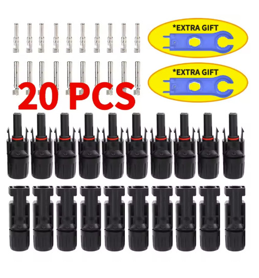 Solar PV Connector Kit 1000V 30A MC4 Plug 2.5-6mm² Cable Set