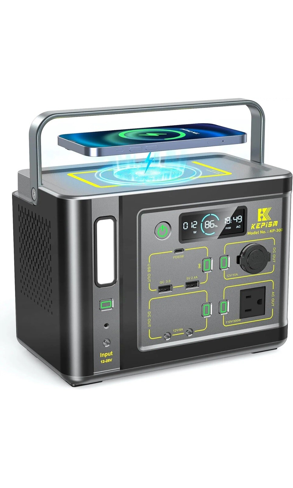 Kepism Portable Power Station, Outdoor Solar Generator Battery Pack,110V/300W
