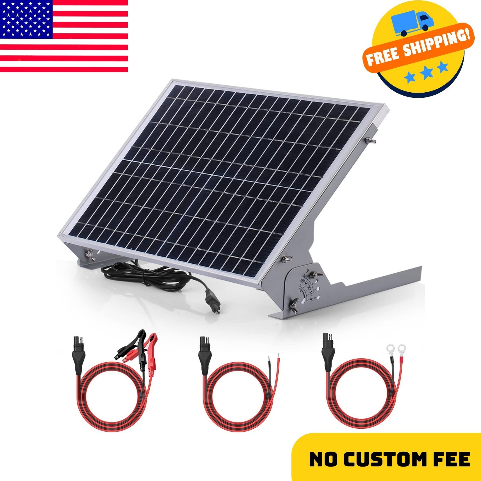 20W 12V Solar Battery Charger Maintainer, Built-in Smart MPPT Charge Controller