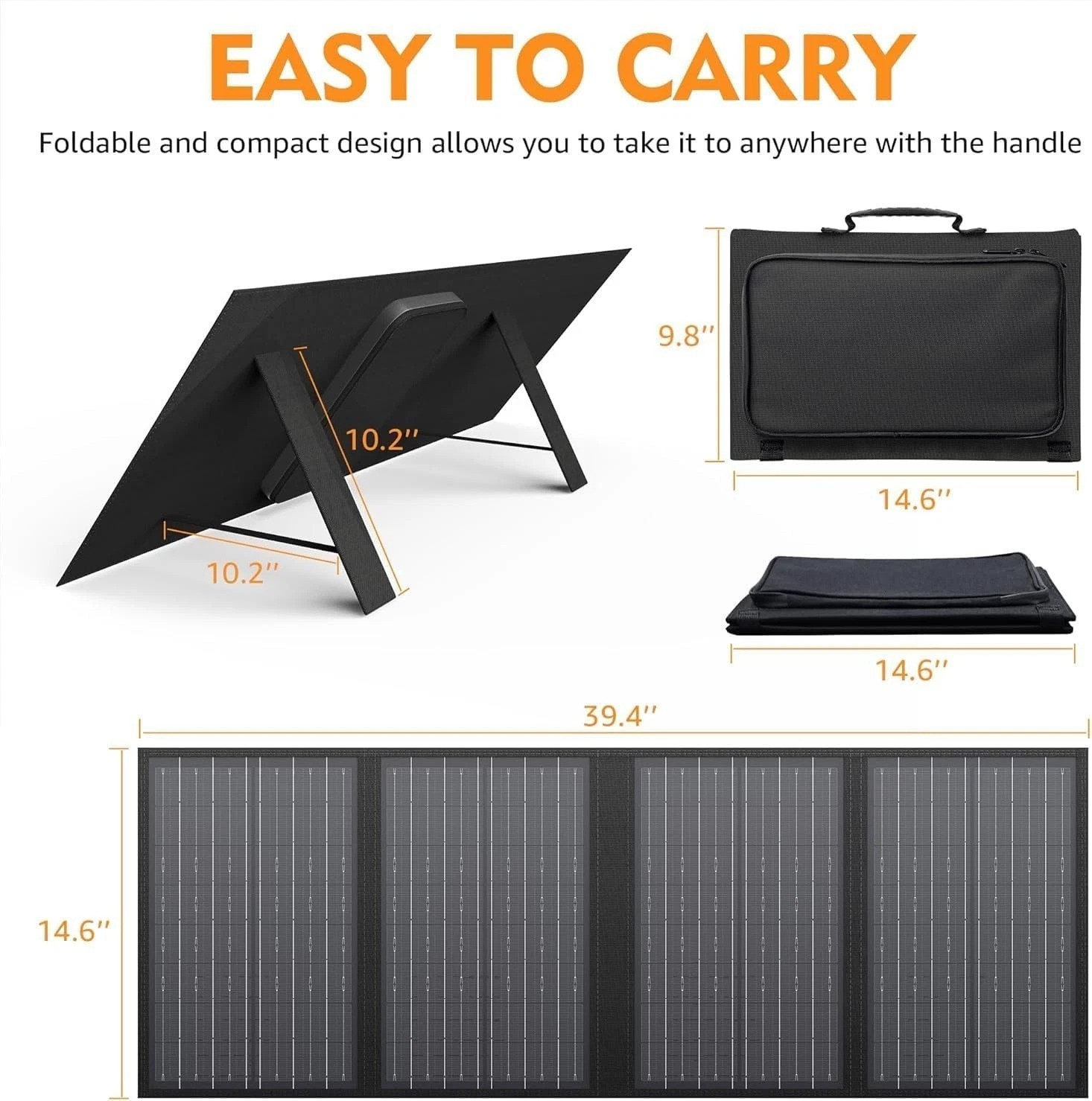 Foldable Solar Panel Charger 60W with 18V DC Output 11 Connectors for 100W~35…