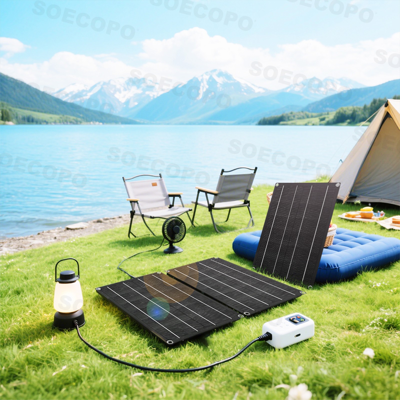 1800W RV Solar Panel Kit – 3 x600W Flexible Panels + 100A Controller + Y-Cable