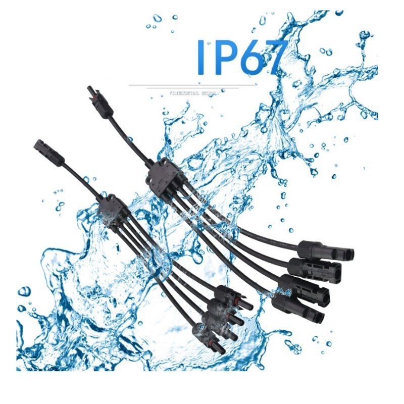 M/F Solar Panel Connector Y Branch Cable Connection Adapter Waterproof Plug Kit