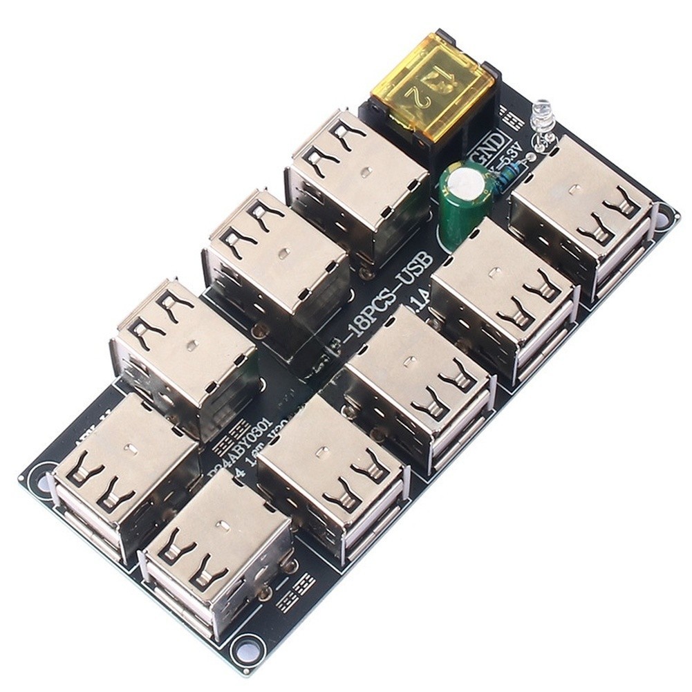 18-Port USB Charging Hub Magnetic Mount High Efficiency Power Splitter