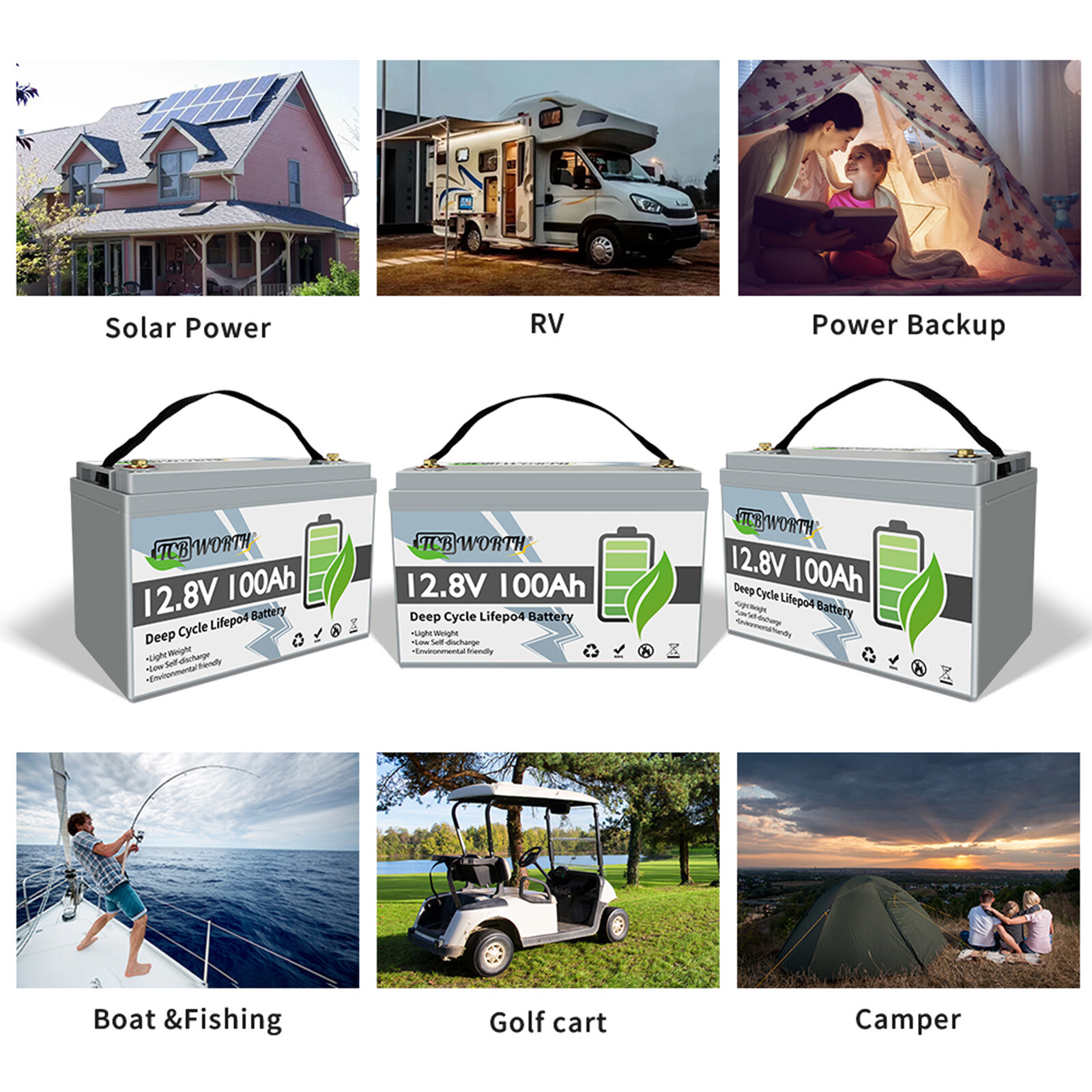 48V 100Ah Lithium Golf Cart Battery LiFePO4 Deep Cycle 4Group 12V 100Ah Solar RV