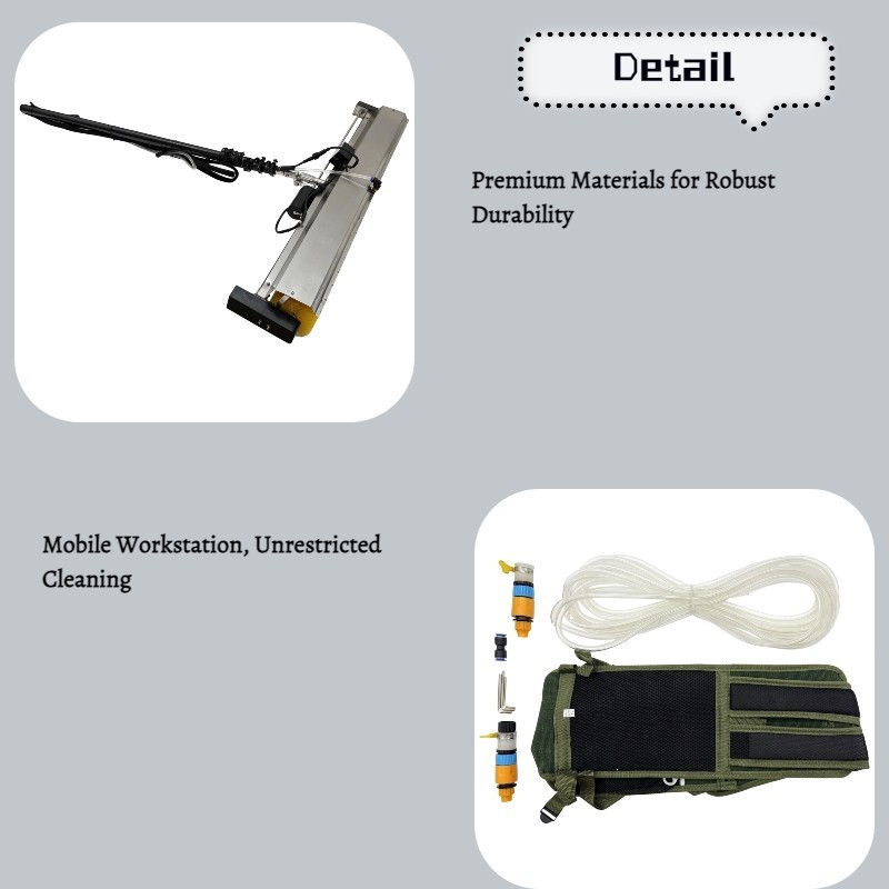 Solar Panel Cleaner 5M Carbon Fiber Pole Brushless Motor Mobile PV Cleaning 110V