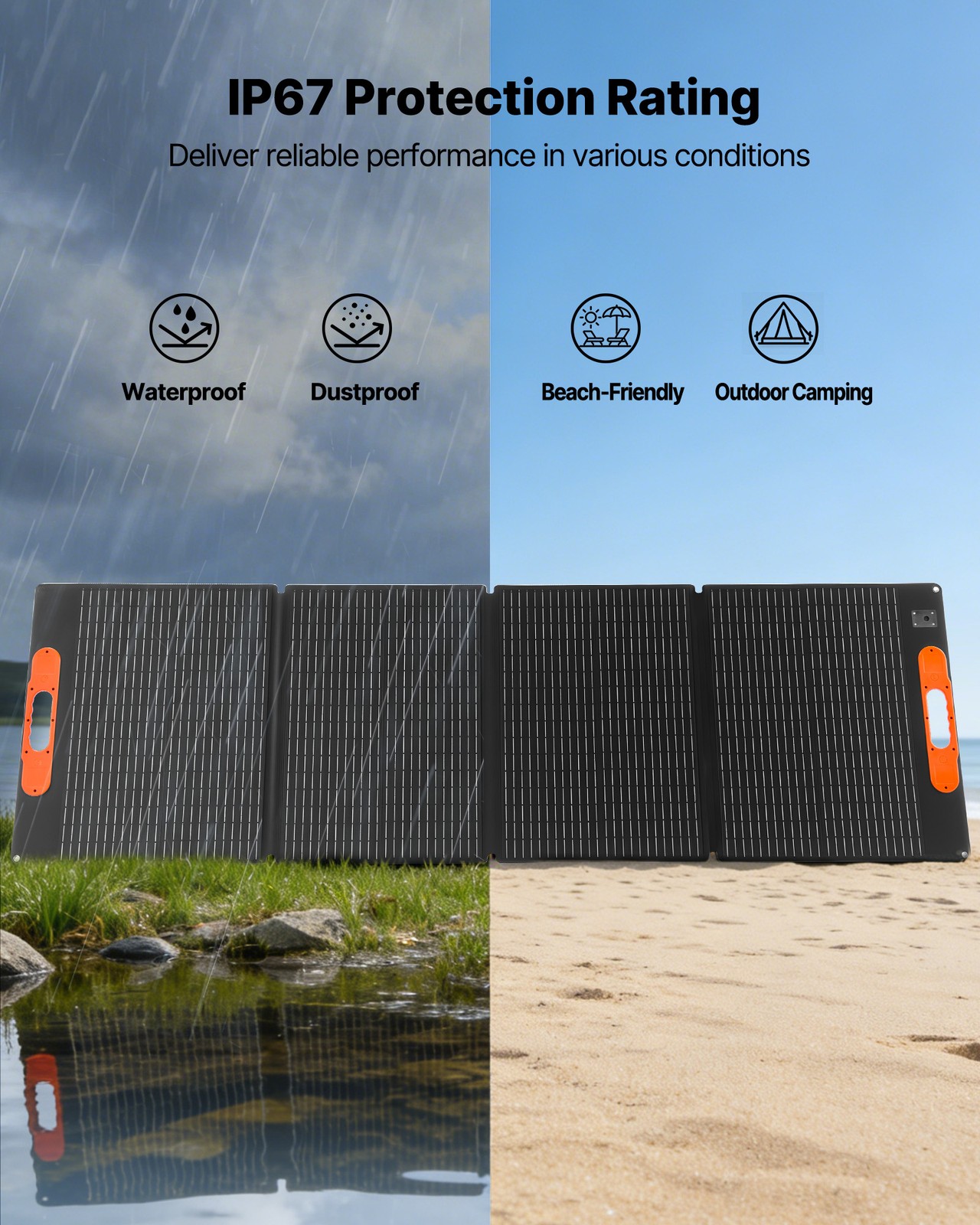 VEVOR Portable Power Station 2400W 2160Wh with 2PCS 200W Foldable Solar Panels