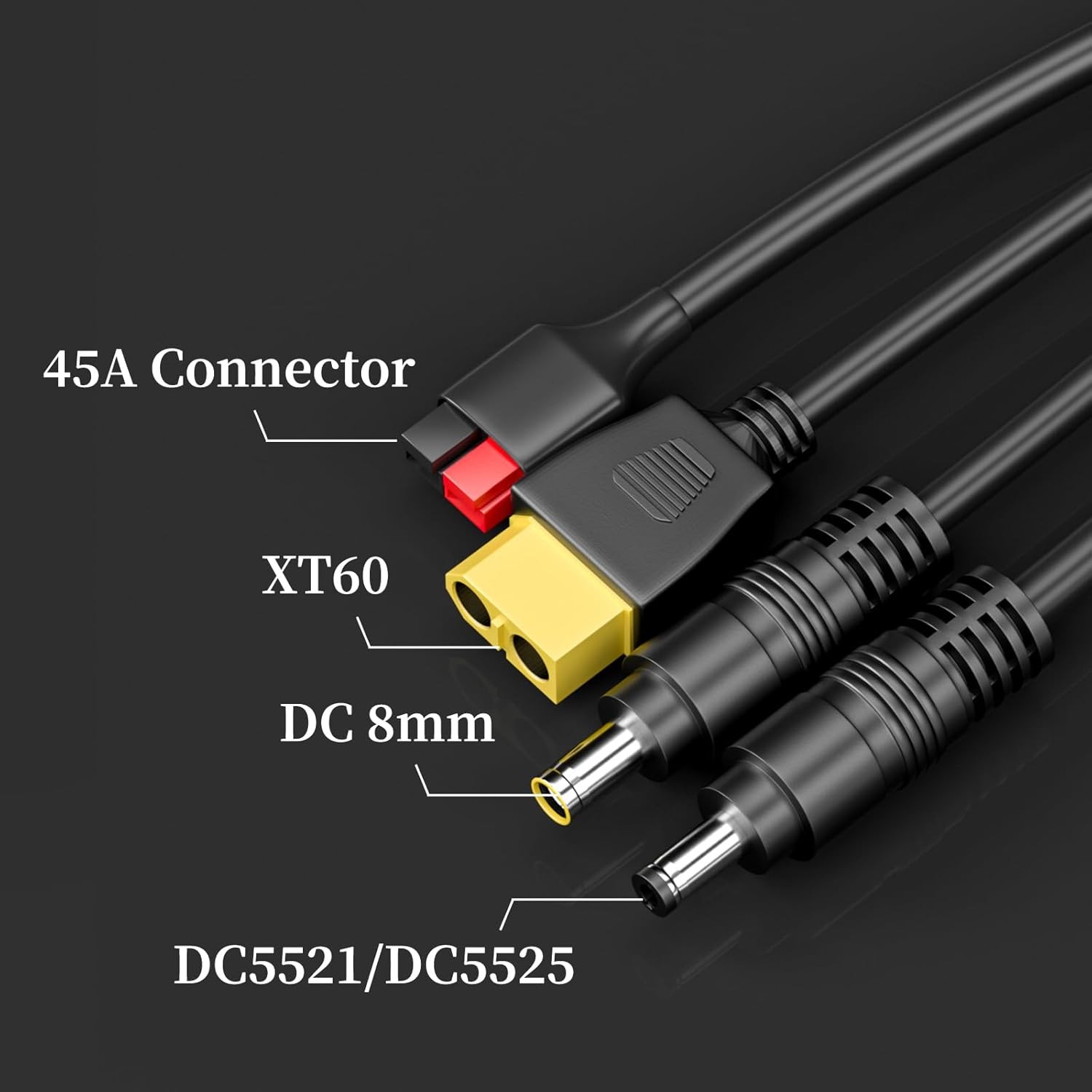 4-in-1 Solar Extension Cable Adapter to XT60 Connector for Solar Charger