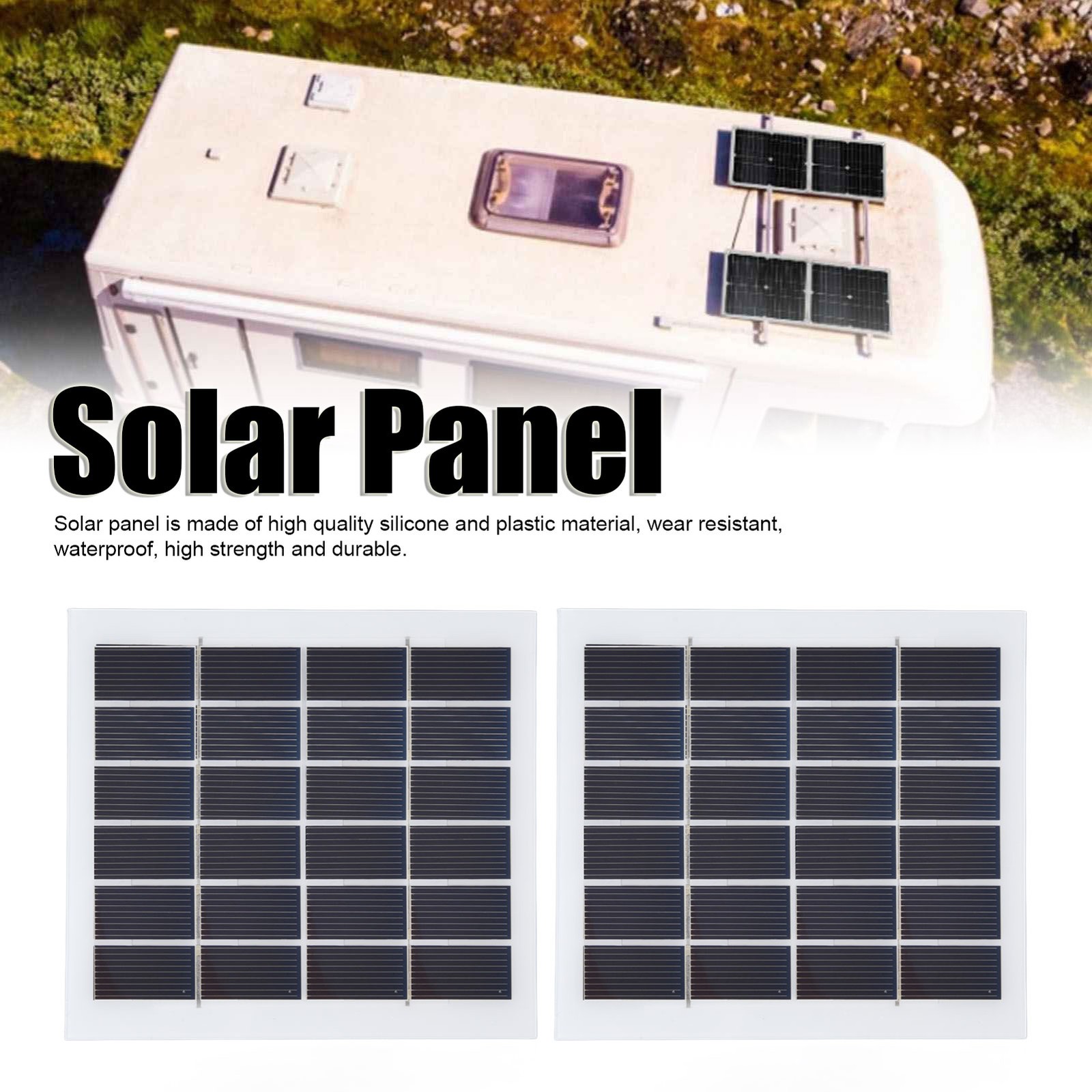 2 Pcs Monocrystalline Solar Plate Lightweight For Indoor And Outdoor Use