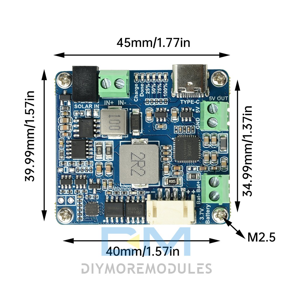 6-24V Solar Panel Power Management Module 5V 3A MPPT PD QC FCP SFCP Type-C
