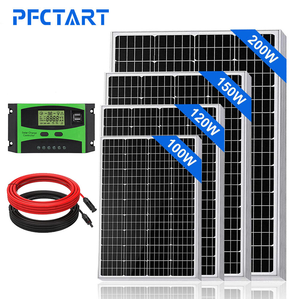 100W 120W 200W 240W 400W Watt Monocrystalline Solar Panel Kit 12Volt for Home RV